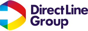 Direct Line Group logo: multicolored curved shape & purple text.